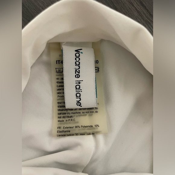 Vacanze Italiane Blue and White Embroidered Striped Halter Bikini - Picture 8 of 10